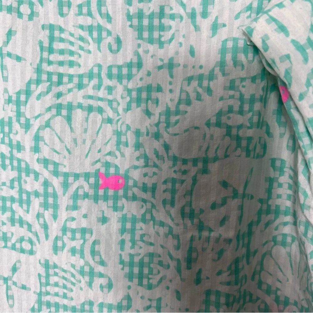 Vineyard Vines Girls Cotton Fish Print Tunic Beach Cover Up Top Size Large